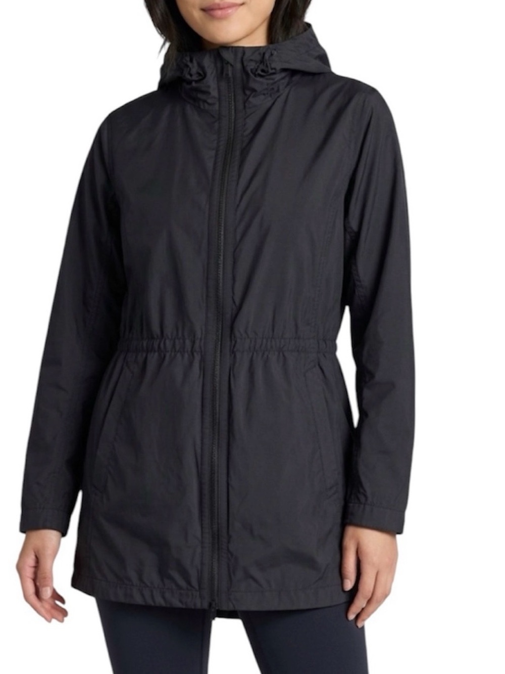 Eileen Fisher Hooded Utility Jacket Organic Cotton Nylon Blend Lightweight Sz S
